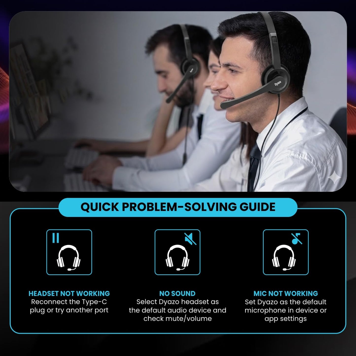 Dyazo Type C Wired Headphones with Mic | Lightweight On Ear Headset Compatible for PC, Mobile Phones, Laptop & MacBook | Comfortable Fit | Ideal for Office, Calls & Online Meetings (Black)